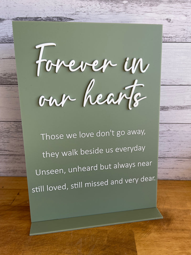 Memorial Sign – Forever In Our Hearts Design