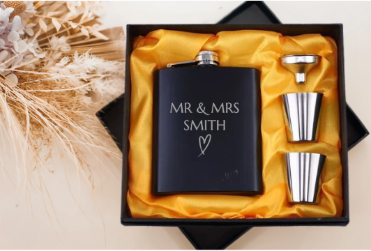 Wedding Party Whisky Flask Set