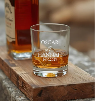 Wedding Engraved Whisky Tumbler