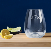 Wedding Engraved Stemless Wine Glass