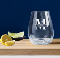 Wedding Engraved Stemless Wine Glass