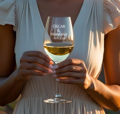 Wedding Engraved Wine Glass